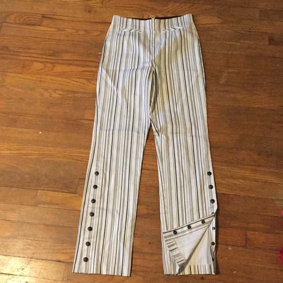 Bloomingdale's Pants - Bloomingdales striped pants - snaps up the calf!